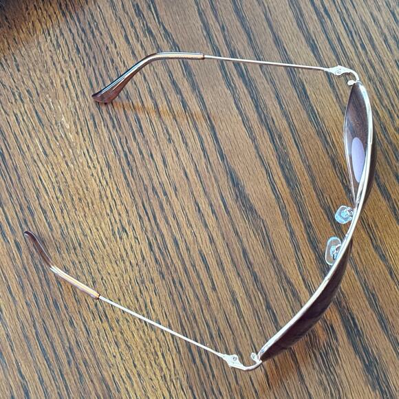 Fossil Aviator Pilot Rose Gold Frame Brown Gradient Lens FW11 Sunglasses - Picture 3 of 6